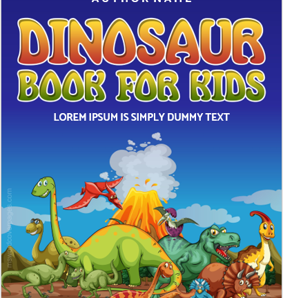 Livre de dinosaures pour pages de couverture pour enfants |  Télécharger Modifier et imprimer