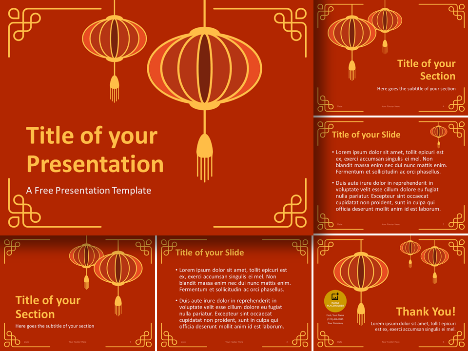 Modèle de nouvel an chinois pour PowerPoint et Google Slides