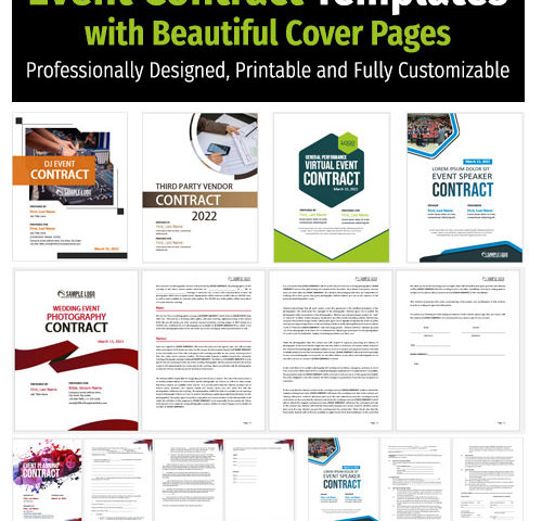 Plus de 6 modèles de contrat d’événement avec pages de couverture dans MS Word