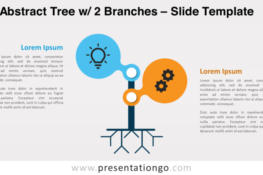 Arbre abstrait avec 2 branches pour PowerPoint et Google Slides