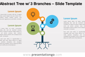 Arbre abstrait avec 3 branches pour PowerPoint et Google Slides