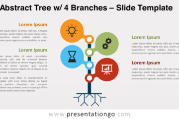 Arbre abstrait avec 4 branches pour PowerPoint et Google Slides