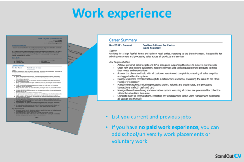 Comment écrire votre expérience de travail dans un CV