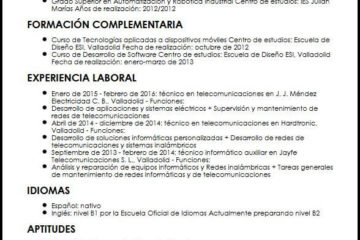 Curriculum Vitae pour les entreprises de télécommunications - Quierocv.com