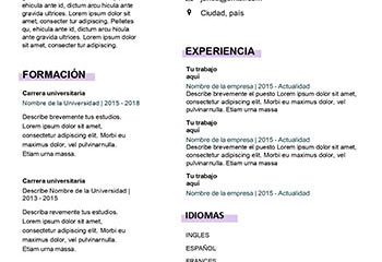 Modèle de CV chilien pour l’édition de mots – Modèles de CV