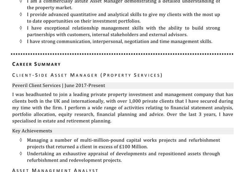 Modèle de CV de gestionnaire d’actifs (conforme à l’ATS) |  Modèle de CV maître