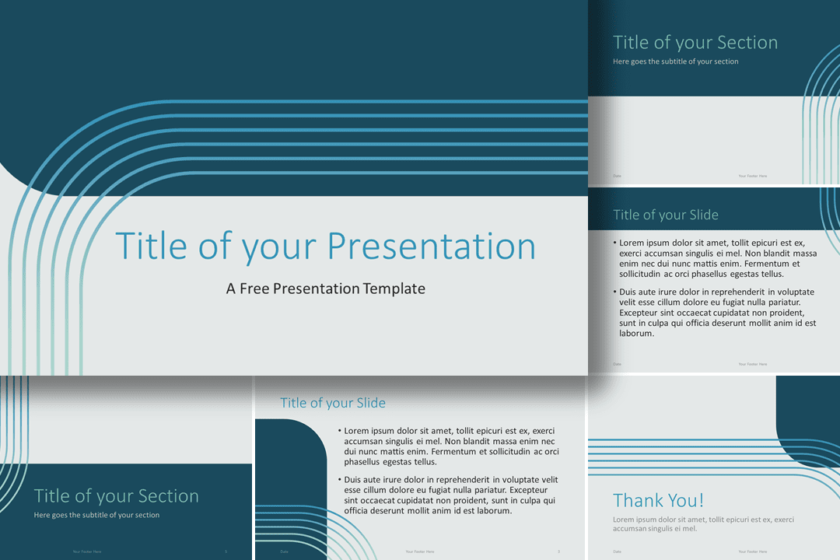 Modèle de coins dégradés bleus pour PowerPoint et Google Slides