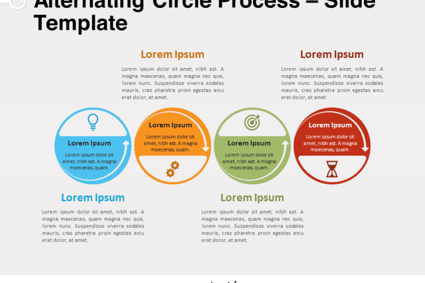 Processus de cercle alterné pour PowerPoint et Google Slides