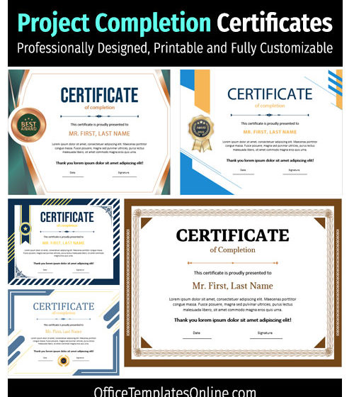 5+ modèles de certificats d’achèvement de projet gratuits dans MS Word