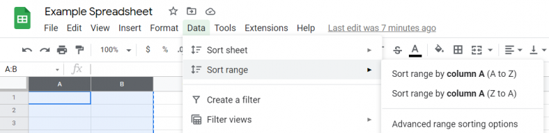 Comment organiser Google Sheets