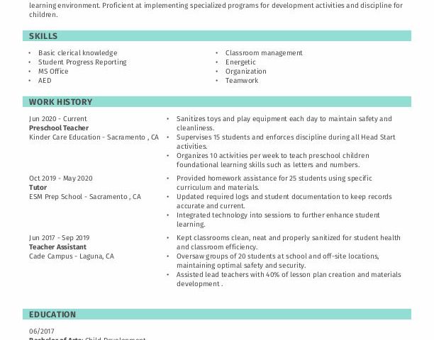 Enseignant préscolaire |  Modèles de CV gratuits + Guide pratique