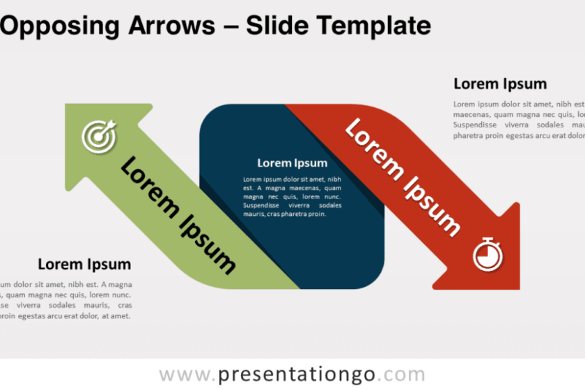 Flèches opposées pour PowerPoint et Google Slides – PresentationGO