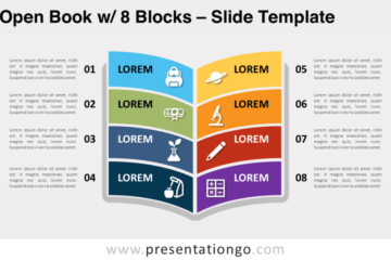Livre ouvert gratuit avec 8 blocs pour PowerPoint et Google Slides
