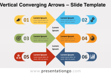 Flèches verticales convergentes pour PowerPoint et Google Slides