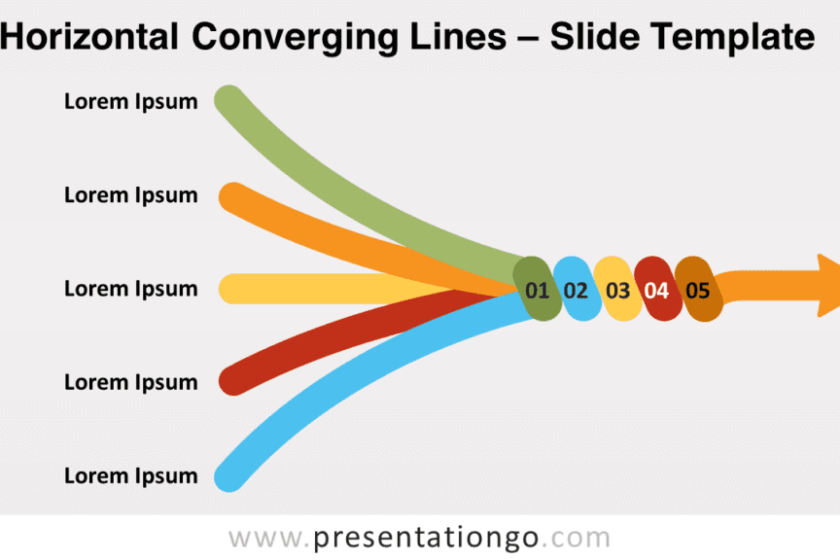 Lignes horizontales convergentes pour PowerPoint et Google Slides