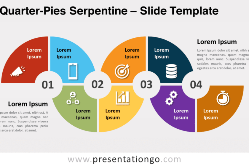 Quarter-Pies Serpentine pour PowerPoint et Google Slides