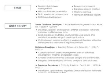 Développeur de base de données |  Modèles de CV gratuits + Guide pratique
