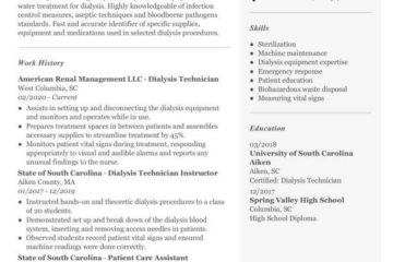 Technicien en dialyse |  Modèles de CV gratuits + Guide pratique