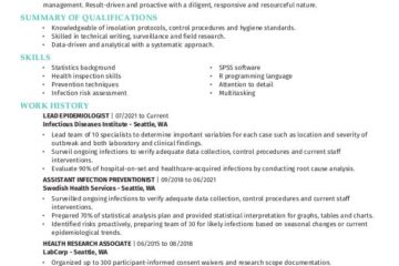 Épidémiologiste |  Modèles de CV gratuits + Guide pratique