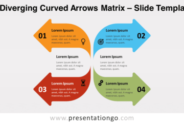 Matrice de flèches courbes divergentes pour PowerPoint et Google Slides