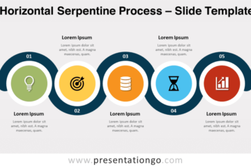 Processus serpentin horizontal pour PowerPoint et Google Slides
