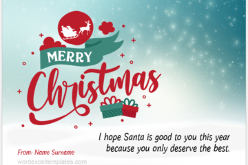 Cartes de souhaits de Noël en format modifiable pour Word
