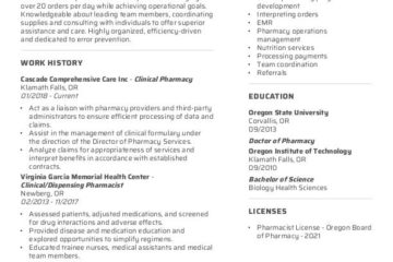 Pharmacien clinicien |  Modèles de CV gratuits + Guide pratique