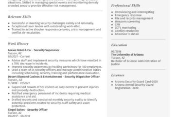 Superviseur sécurité |  Modèles de CV gratuits + Guide pratique