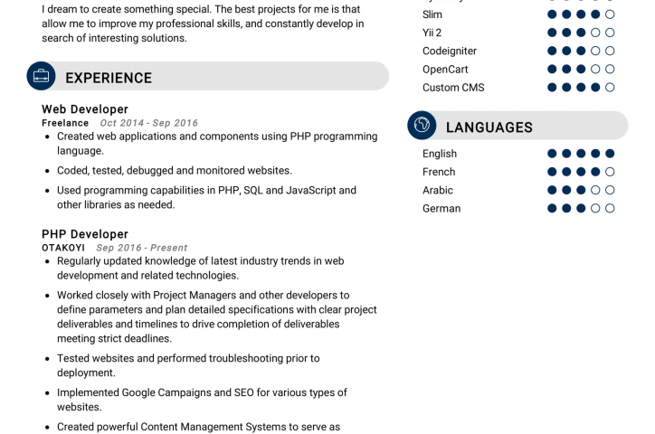 Les 20 meilleures compétences de CV de développeur PHP en 2022 - ResumeKraft
