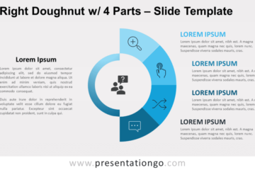 Donut droit avec 4 parties pour PowerPoint et Google Slides