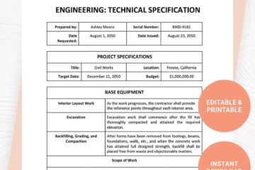 idées et exemples de spécifications techniques d'ingénierie