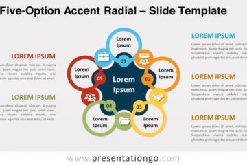Accent radial à cinq options pour PowerPoint et Google Slides
