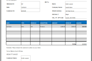 Modèle de feuille de calcul de note de trésorerie pour Excel