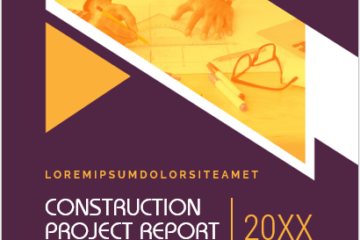 Page de couverture du rapport de projet de construction