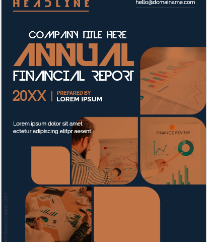 Page de couverture du rapport financier annuel de l'entreprise