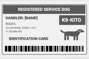 Modèles de badge d’identification de chien d’assistance