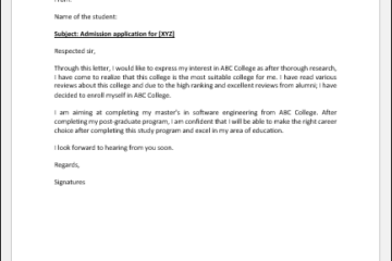 Modèle de lettre de demande d'admission à l'université