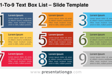 Liste de zones de texte 1 à 9 gratuite pour PowerPoint et Google Slides