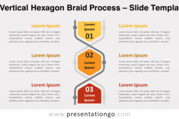 Processus de tresse hexagonale verticale pour PowerPoint et Google Slides