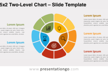Graphique à deux niveaux 5×2 pour PowerPoint et Google Slides – PresentationGO