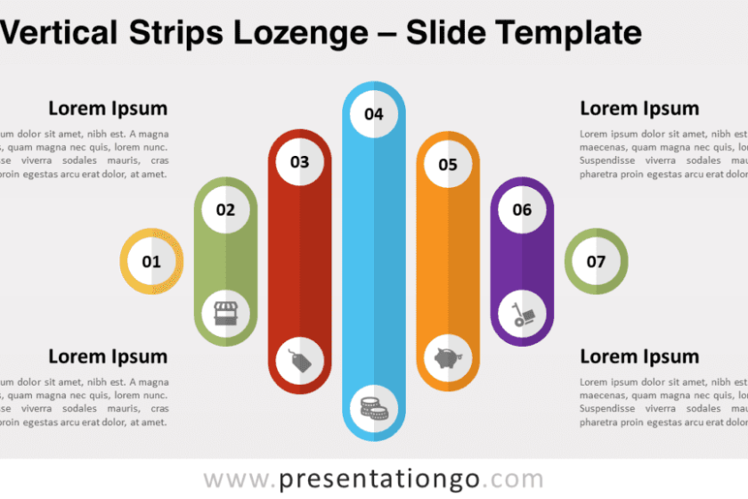 Losange à bandes verticales pour PowerPoint et Google Slides – PresentationGO