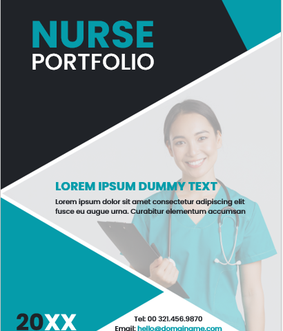 Modèles de page de couverture de portefeuille de soins infirmiers |  Telecharger des fichiers