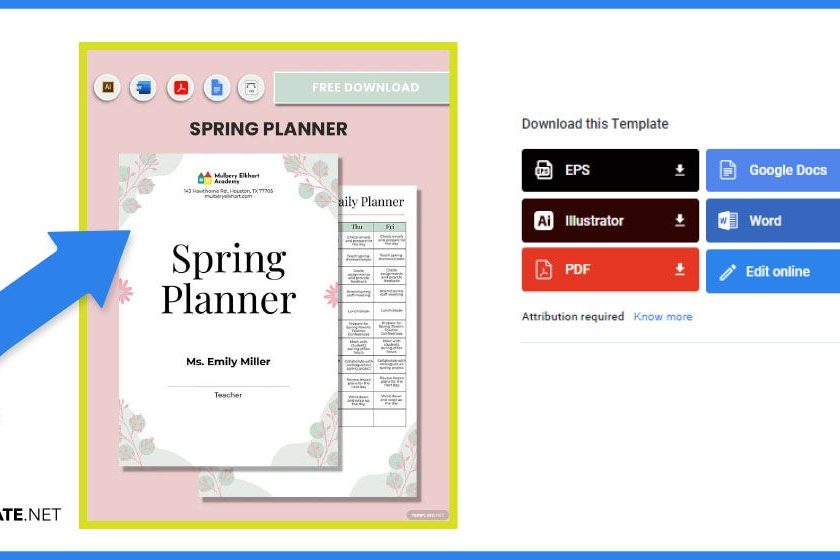 Comment faire / créer un planificateur de printemps dans Microsoft Word [Template + Example] 2023