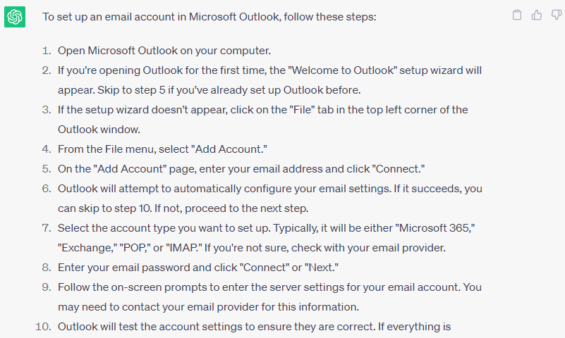 Microsoft Outlook + ChatGPT