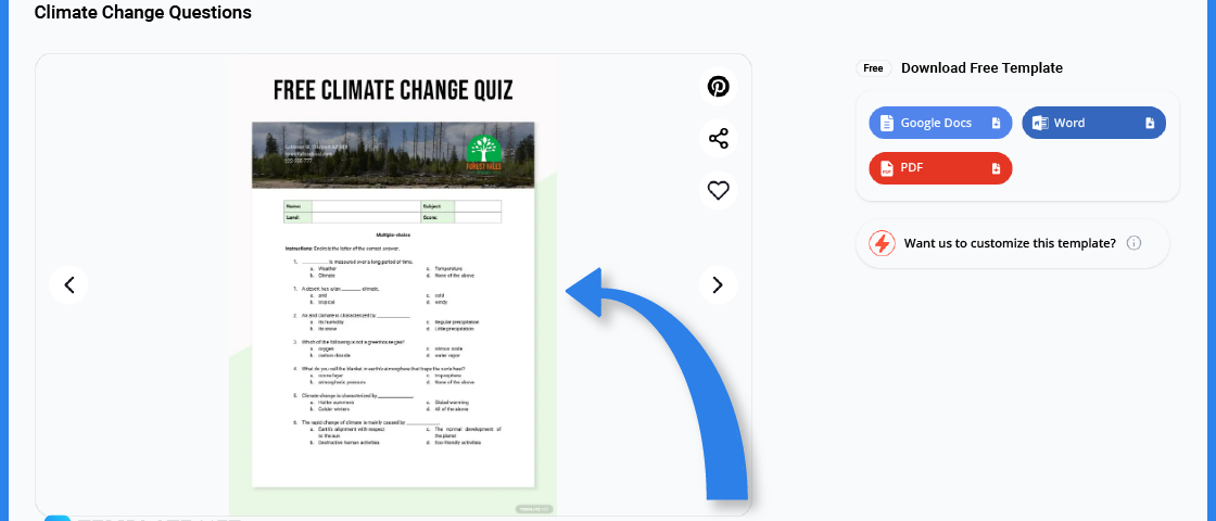 comment faire des questions sur le changement climatique dans l'exemple de modèle Microsoft Word 2023 étape